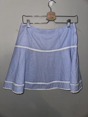 Minifalda coqueta teñida de hilo azul mercado negro de la Casa Blanca talla 4 Foto 1 de 4