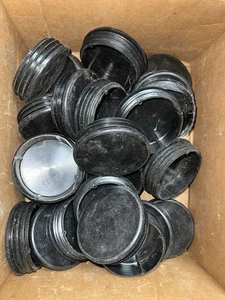 Lot of 29 3” Plastic End Caps for Steel Pipe – Used Push-In Pipe Caps Plugs - Picture 1 of 2