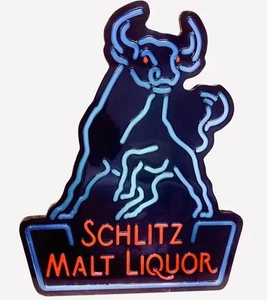 Rare Schlitz Bull Malt Liquor Beer Advertising Sign Bar Light WORKS 21"x16"x4" - Picture 1 of 3