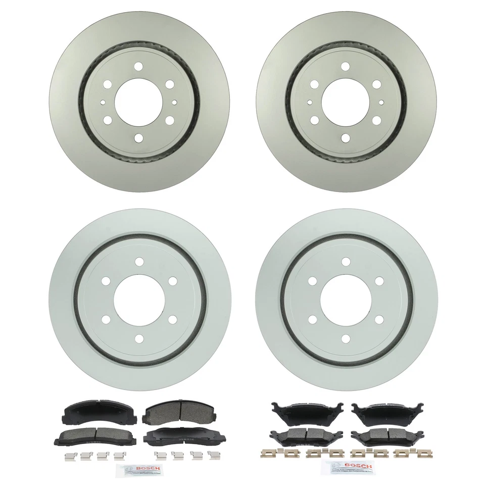 Kit de pastillas de freno de disco de cerámica azul rotor trasero delantero Bosch QuietCast para Ford F-150 Foto 1 de 1