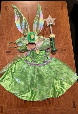 Disney Store Tinker Bell Costume Size 3 With Light Up Wings And Rotating Wand - Image 1 of 4