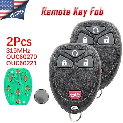 2X Para Chevrolet Avalanche Traverse 2009 2010 2011 2012 2013 Mando a distancia Llavero 4Btn Foto 1 de 4