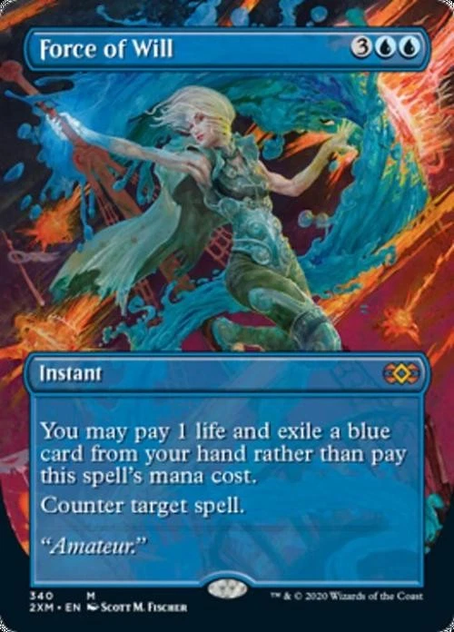 MTG English Borderless Force of Will NM Normal Double Masters - Image 1 of 1