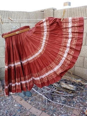 Falda Círculo Squaw Años 50 De Colección/Falda Patio Suroeste/Pequeña/Muy Buen Estado Foto 1 de 4