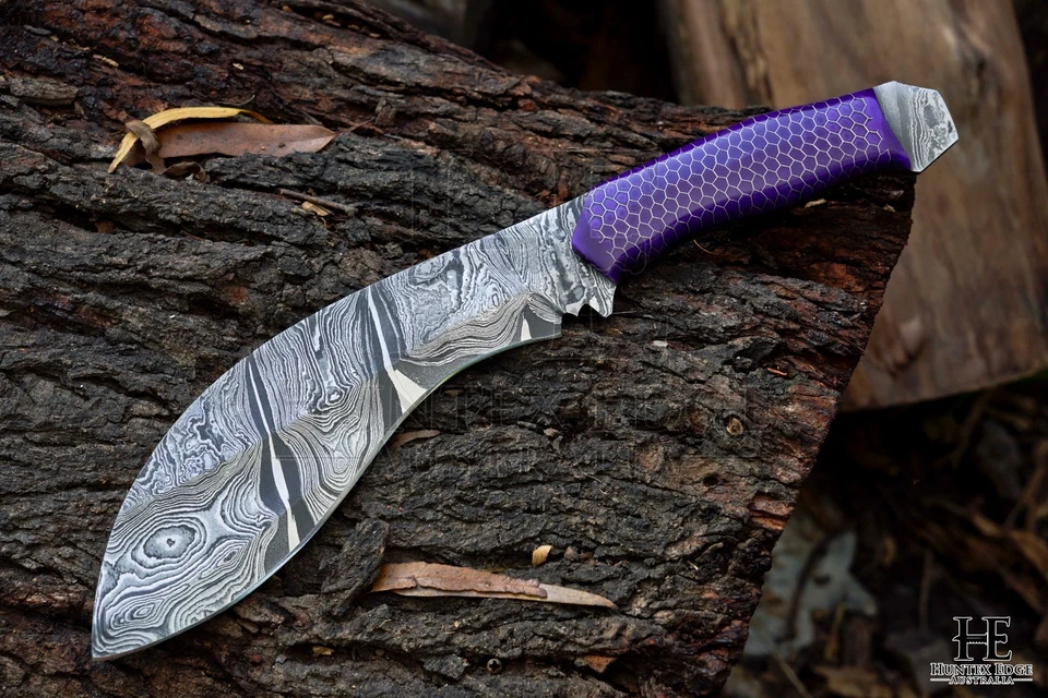 HUNTEX Handmade Damascus Blade, 380mm Full-Tang Heavy Duty Exotic Kukri Knife - image 1 of 4