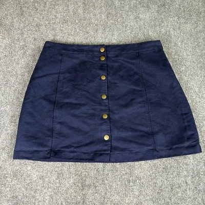 Old Navy Skirt 14 Blue Snap Button Front Soft Cottage Dark Academia Y2K Preppy - Image 1 of 4