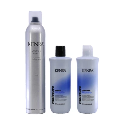 KENRA Moisture Shampoo 10.1oz & Conditioner 10.1oz + Volume Spray #25 Box Set - Image 1 of 4