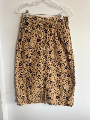 Falda midi de pana para mujer Bobbie Brooks estampado floral vintage inspirada retro 10 Foto 1 de 4