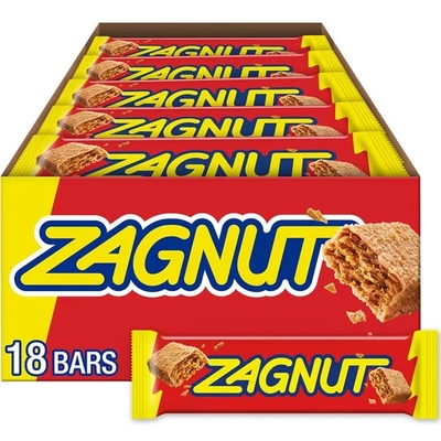 Mantequilla de maní crujiente ZAGNUT con barras de caramelo de coco tostado, 1,51 oz (18...  Foto 1 de 4