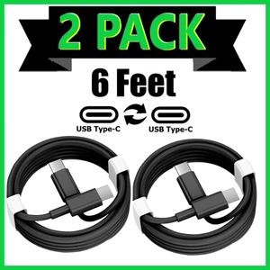 2 Pack USB C 6ft Super Fast Charger Cable Cord For Galaxy S9 S21 S22 S23 S24 S25 - Picture 1 of 11