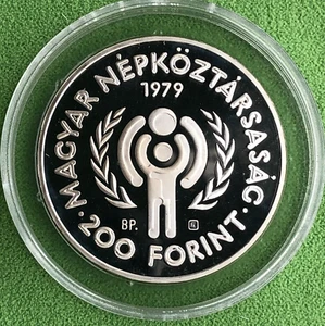 1979 Hungary Silver Proof 200 Forint Unicef International Year of the Child   - Picture 1 of 2