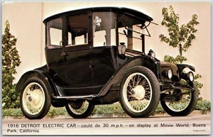 1916 Detroit Electric Car, Movie World Buena Park CA, Crossroads Auto, Postcard - Picture 1 of 2