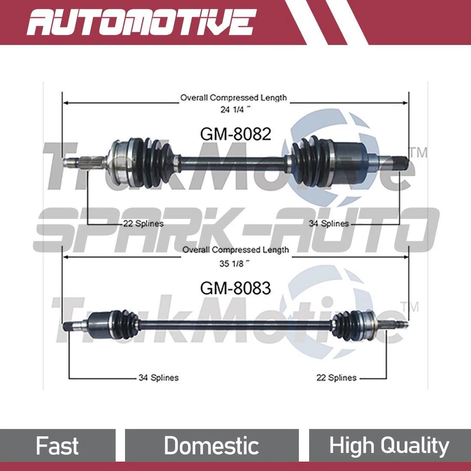 TrakMotive Front CV Axle Shaft Assembly Fits 1990 1991 1992 1993 Geo Storm - Image 1 of 3