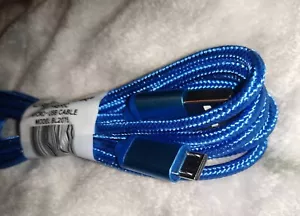 Wireless Gear 6Ft. Fabric Micro USB Cable.Blue - Picture 1 of 7