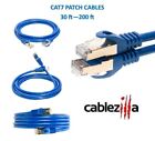Cat7 Ethernet Netzwerkkabel High Speed Patchkabel blau 30 Fuß - 200 Fuß Multipack SET