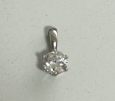 Halskette nur Anhang Mit Weisse Hauptstein  Material Silber 925 ( Ah-19) - Bild 1 von 4