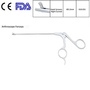 Autoklavierbare ø3,2 mm arthroskopische Hakenschere rechts gebogen orthopädische Pinzette - Bild 1 von 2