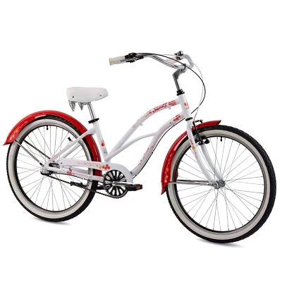 Chrisson Sandy Beachcruiser Fahrrad 155-170cm 3Gang Fahrrad weiß/rot 41cm B Ware - Bild 1 von 2