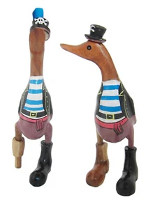 Ente PIRAT 25cm schrullig freistehend handbemalt Holz Ente PEG BEIN PITATES - Bild 1 von 14