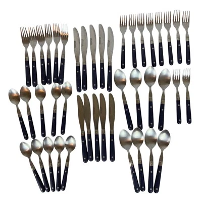 Talheres Washington Forge Mardi Gras 44 peças alças azul cobalto aço inoxidável - Imagem 1 de 4