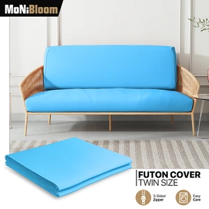 Sky Blue Twin Size Slipcover Cushion Stretch Futon Cover Washable Sofa Protector - Picture 1 of 10