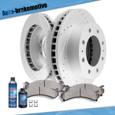 FOR GMC SAVANA CHEVROLET FRONT KIT DRILLED & SLOTTED ROTORS AND CERAMIC PADS - Image 1 of 4