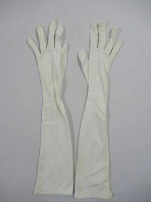 Guantes de nailon blancos vintage Opera Length para mujer Foto 1 de 3