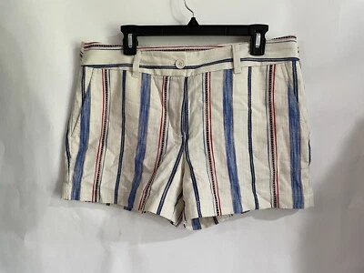 Loft  Outed Shorts Size 8 Inseam 4” Striped Multicolor 100% Cotton - Image 1 of 4