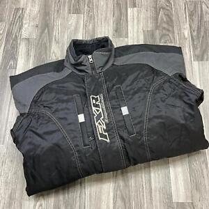FXR Full Zip Up Lined Black Snowmobile Racing Jacket Men's Size XL
