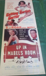 1956 GETTING GERTIE'S GARTER UP IN MABEL'S ROOM 2x BILL insert Dennis O'keefe - Picture 1 of 3