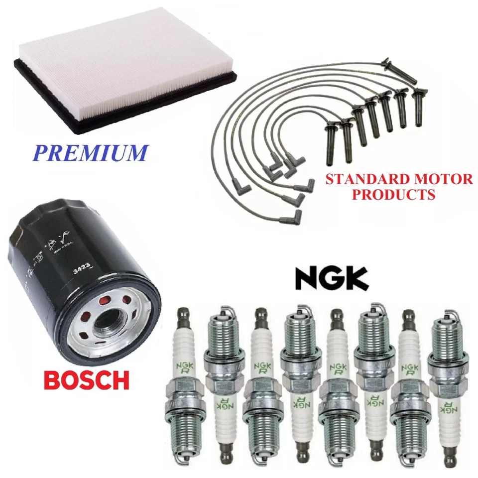 Tune Up Kit Air Oil Fuel Filters Wire Plugs For CADILLAC SEVILLE V8 4.6L 1997 - Image 1 of 1