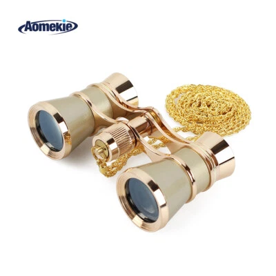 3X25 Binoculars Theater Opera Glasses Metal Body with Chain for Lady Women Gift - Image 1 of 4