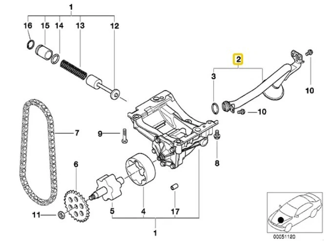 Tubo de recogida de bomba de aceite de motor original OEM para BMW 323Ci 323i 325Ci 325i 328Ci 328i Foto 1 de 1