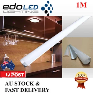 Led Strip Lights Corner Aluminium channel Profile bar for Kitchen Cabinet 1m - Picture 1 of 27