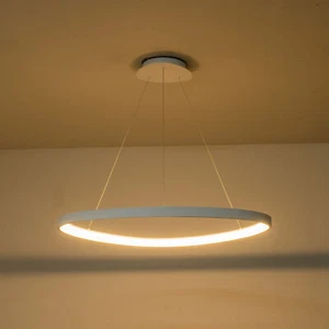 48-Watt 1-Light White Dimmable Integrated LED Pendant Light - Picture 1 of 4