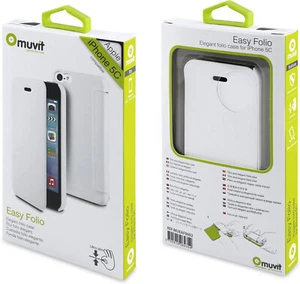 Muvit MUEAF0002 Etui Folio pour iPhone 5C Blanc - Photo 1 sur 3