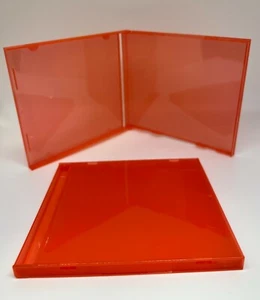 10 TOP QUALITY 10.4MM SINGLE CD JEWEL CASES ONLY, ORANGE, MADE IN US 1066LL-ORG - Picture 1 of 3