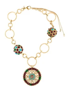 CHANEL PENDANT NECKLACE WITH GRIPOIX ORNAMENTS,PEARLS AND GOLD HARDWARE,NEW - Picture 1 of 5