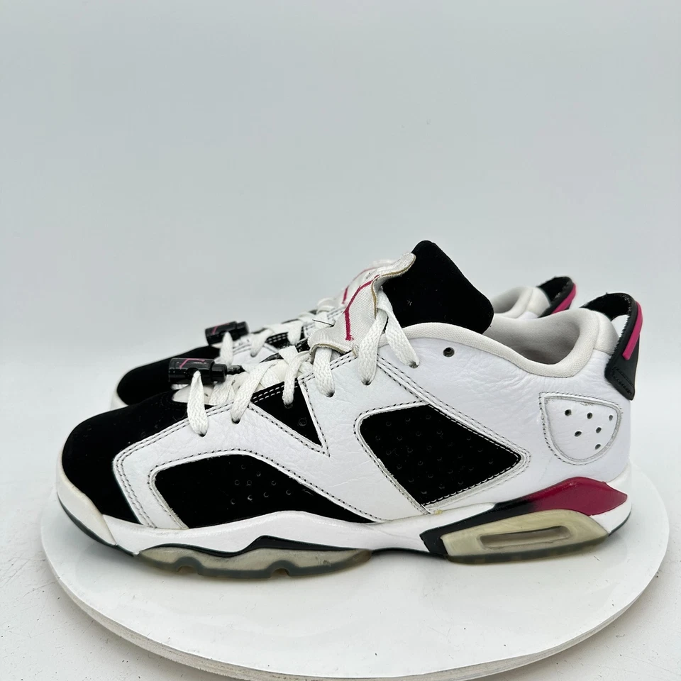 Nike Air Jordan 6 Low Youth Sz 7Y Women 8.5 768878-107 Black White Fuchsia Shoes — 第 1/4 张图片