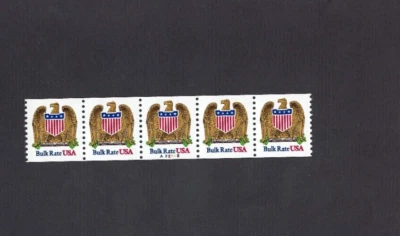 US Stamp Coil PNC5 Scott #2602 P#A22113 1991 Eagle & Shield BROKEN YELLOW ONE - Image 1 of 2