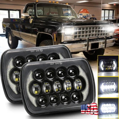 Par de faros LED HI LO DRL para Chevrolet K10 K20 K30 Suburban 130W 5x7" 7x6"" Foto 1 de 4