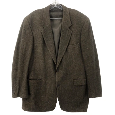 CHERESKIN MENS Camel Hair Blazer Suit Coat Jacket 46 R Brown Herringbone - Image 1 of 4