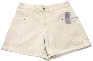 Women's DKNY Jeans Denim Shorts Size 8 Pale Yellow Cream Vintage NEW - Picture 1 of 10