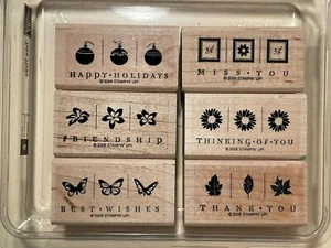 Stampin Up Rubber Stamps Take Three - All Occasion Greetings - Set of 6 - EUC - Picture 1 of 2