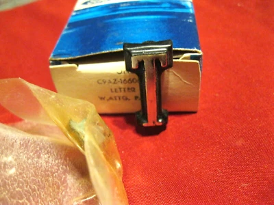 NOS 1969-1970 Ford LTD hood letter , "T" , bolt on style - Image 1 of 2