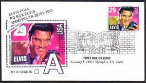 Elvis Presley #2721 Selvis Poll Design Label cancelación de música a todo color FDC (LOTE 303 - Imagen 1 de 1