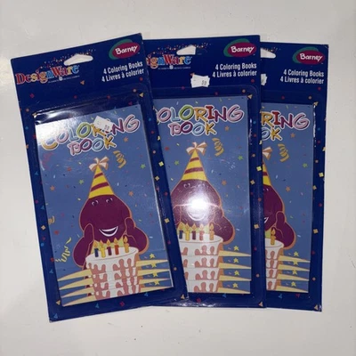 NOS 2000 Barney Coloring Books Birthday Party Favors Lot of 3 (12 books Total) - Image 1 of 2