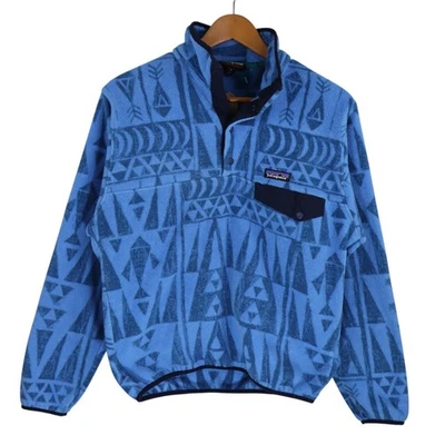 Patagonia Aztec Synchilla Snap-T Fleece Pullover Mens S Blue Tribal Geo Jacket - Image 1 of 4