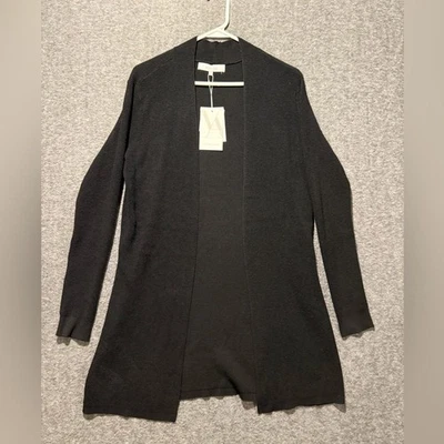 Verve Ami Cardigan Sweater womens Small black soft knit open front long NWT - Image 1 of 4