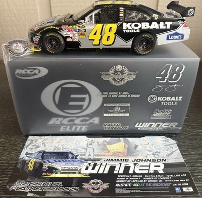 2009 Jimmie Johnson Brickyard 400 Race Win Action 1:24 Diecast Car ELITE 169/248 - Image 1 of 4